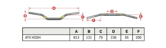 PRO TAPER Contour ATV High Handlebar 
