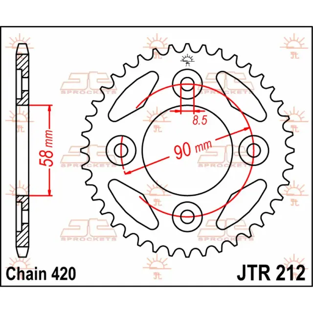 JTR212.37 REAR REPLACEMENT SPROCKET 37 Msx/Groom 