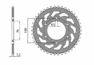 Sunstar 48T Bakdrev Stål Yamaha MT-125 (19-)