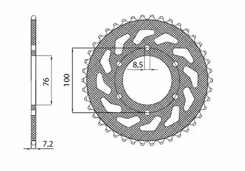 Sunstar 48T Bakdrev Stål Yamaha MT-125 (19-)