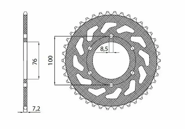 Sunstar 48T Bakdrev Stål Yamaha MT-125 (19-) 