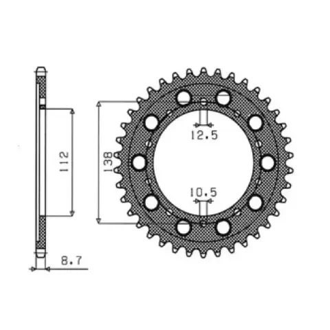 Sunstar Rear Replacement Sprocket 44 T 530 Pitch - Natural Steel