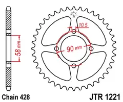 JT Bakdrev 42T 428 Honda CB 125F (21-)