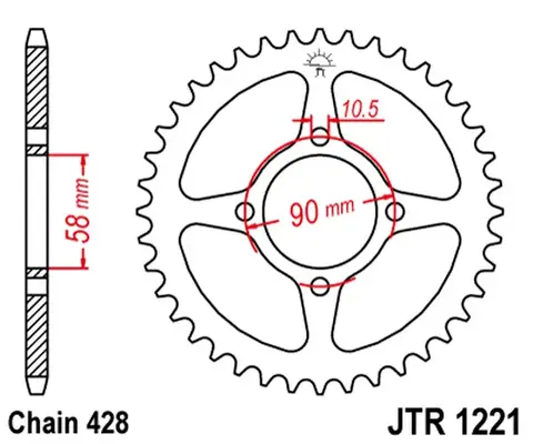 JT Bakdrev 42T 428 Honda CB 125F (21-)