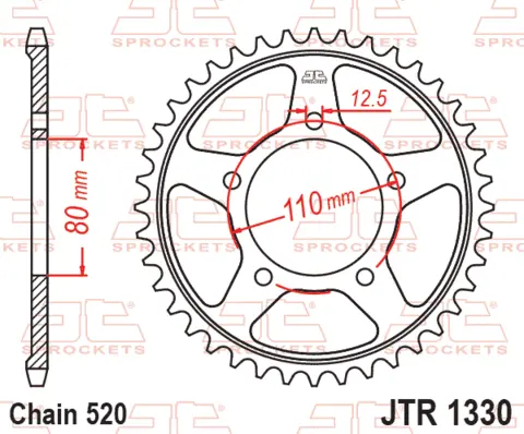 JT Sprockets Bakdrev 45T - 520