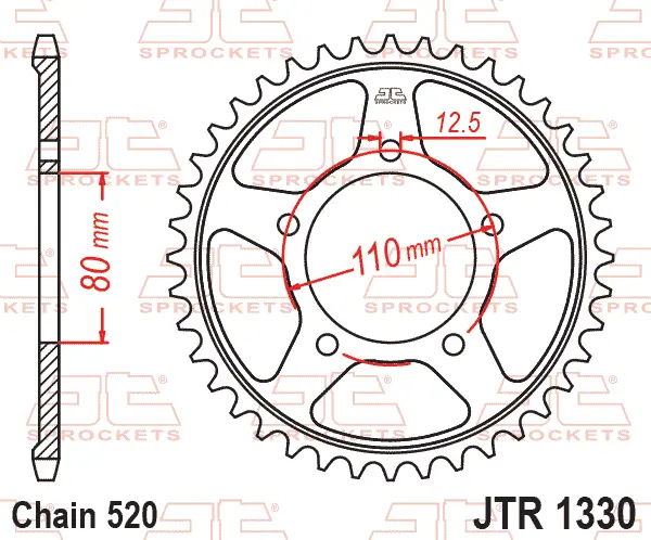 JT Sprockets Bakdrev 45T - 520 