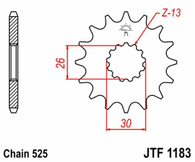 JT JTF1183.18 Framdrev 18T 