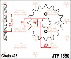 JT Fordrev MT-125 (14-) YZF-R125 (14-)