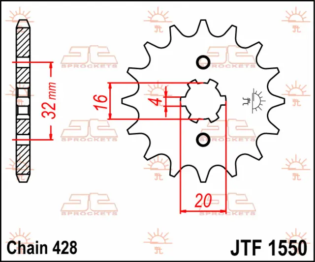 JT Fordrev MT-125 (14-) YZF-R125 (14-) 