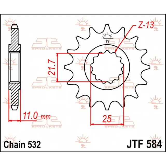 JT Front Replacement Sprocket 17 T 532 Pitch - Steel Alloy 