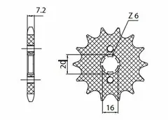 Sunstar 14T Fordrev Yamaha MT-125 (14-)