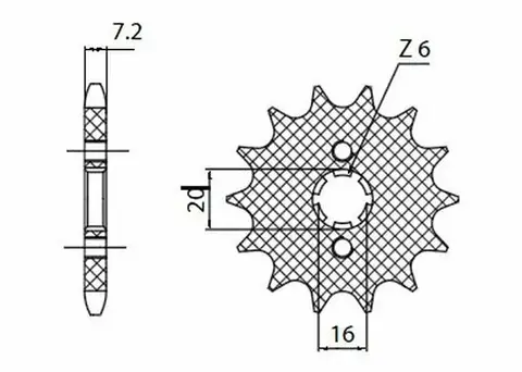 Sunstar 14T Fordrev Yamaha MT-125 (14-)