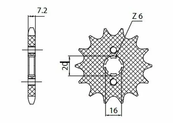 Sunstar 14T Fordrev Yamaha MT-125 (14-) 