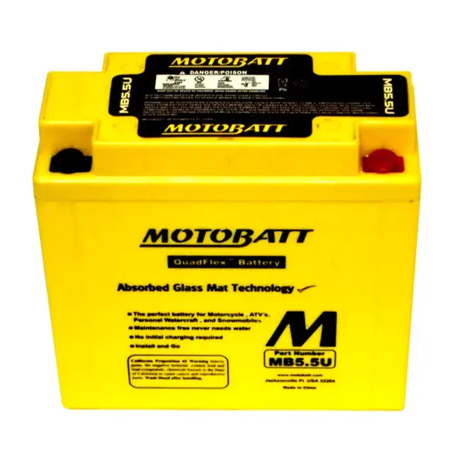 MotoBatt Batteri MB5.5U Factory sealed Lukket - ferdig fylt 