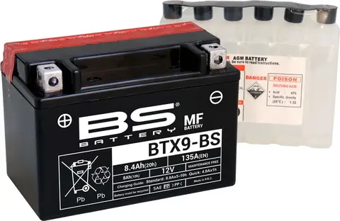 BS Battery BTX9-BS MF Maintenance Free