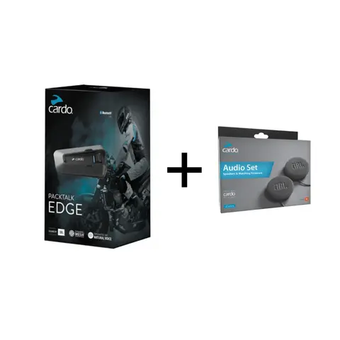 Cardo Packtalk Edge + 45mm JBL h&#248;yttaler Enkeltsett - for 1 person| Overlegen lyd