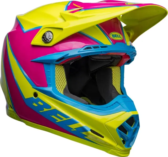 BELL Moto-9s Flex Cross Hjelm M Sprite - Gul/Magenta 