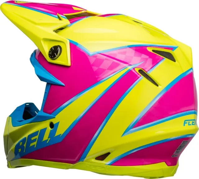 BELL Moto-9s Flex Cross Hjelm M Sprite - Gul/Magenta 