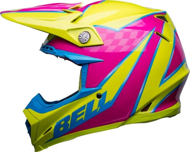 BELL Moto-9s Flex Cross Hjelm M Sprite - Gul/Magenta 