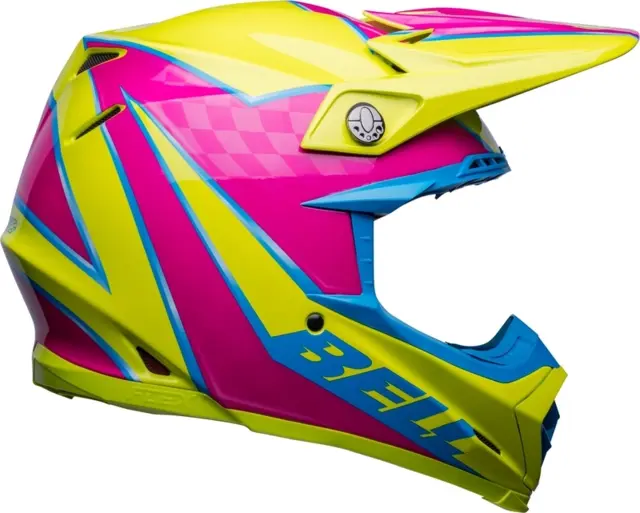 BELL Moto-9s Flex Cross Hjelm M Sprite - Gul/Magenta 