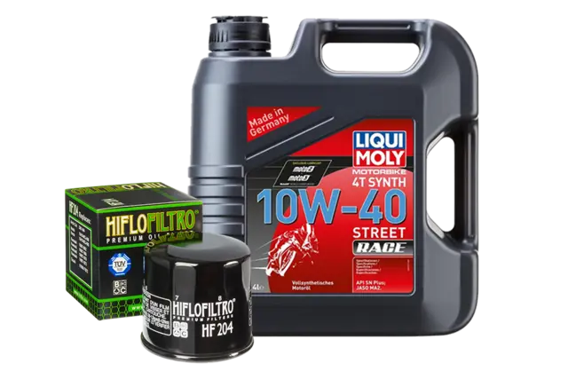 Liqui Moly 10W-40 & Hiflo HF204 4 liter helsyntetisk olje og oljefilter 