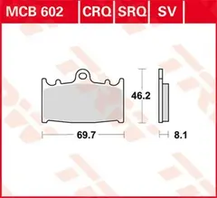 TRW MCB602SV Bremseklosser SBS 631