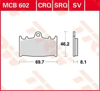 TRW MCB602SV Bremseklosser SBS 631