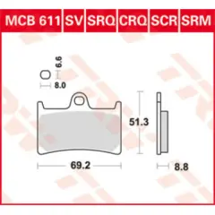 TRW Bremseklosser Fram MCB611SV Yamaha mf.l.