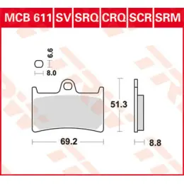 TRW Bremseklosser Fram MCB611SV Yamaha mf.l.