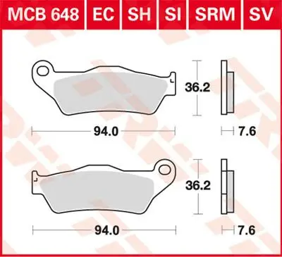 Trw Bremseklosser Trw Mcb648Rsi Bremseklosser Rsi Sinter Performance Of