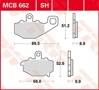 TRW MCB662SH Bremseklosser SBS 687LS 