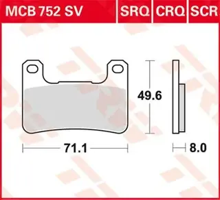 TRW MCB752SV Bremseklosser SBS 806HS
