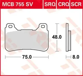 TRW MCB755SV Bremseklosser SBS 809HS