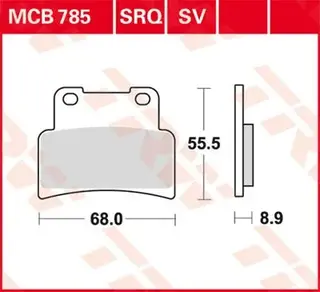 TRW MCB785SV Bremseklosser MT125 / YZR-R125 14-  Fram