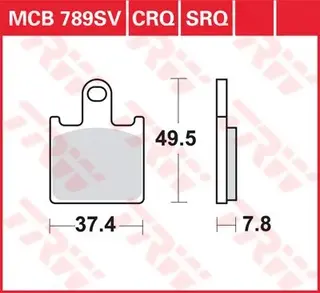 TRW MCB789SV Bremseklosser Tilsvarer SBS 838HS