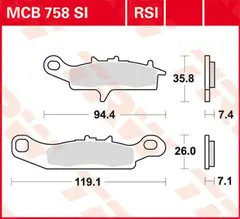 Trw Bremseklosser Trw Mcb758Rsi Bremseklosser Rsi Sinter Performance Of