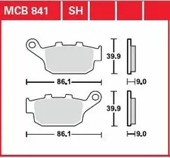 TRW MCB841SH Bremseklosser SBS 881LS