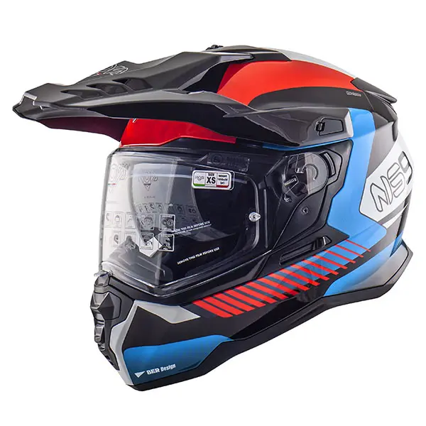 NOS NS-9 Motorsykkel Hjelm M Rød/Blå/Sort - Adventure hjelm 