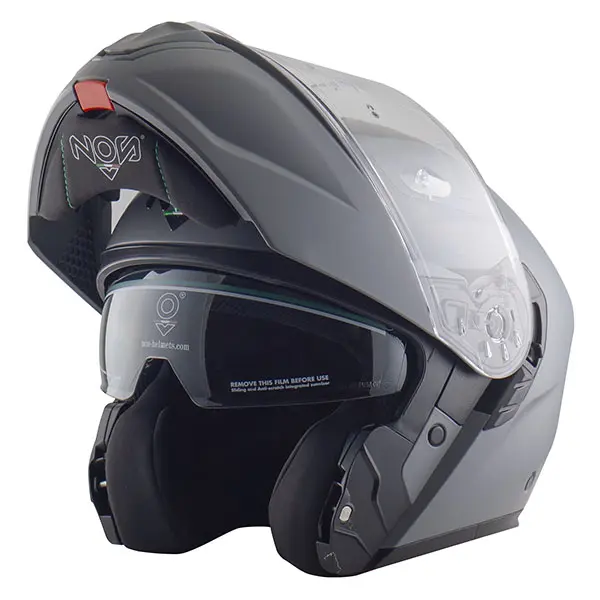 NOS NS-14 Motorsykkel Hjelm Matt Grey M Åpningshjelm 