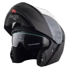 NOS NS-14 Motorsykkel Hjelm Matt sort L &#197;pningshjelm