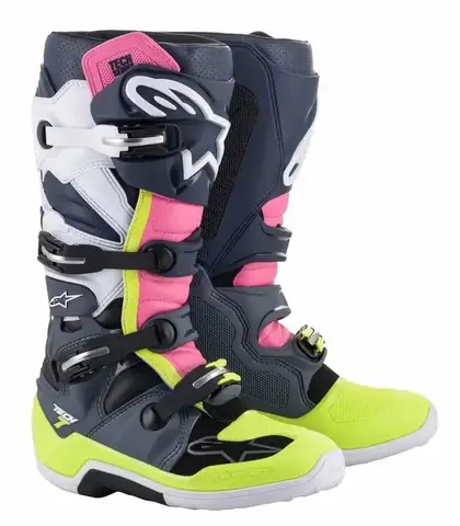 Alpinestars Tech 7 St&#248;vler Gr&#229;/Bl&#229;/Rosa