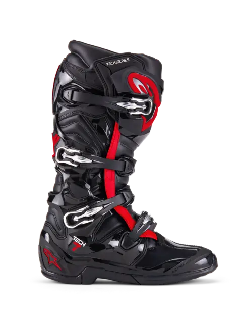Alpinestars Tech 7 Støvel 42 (US 8 ) Ny og forbedret i 2025 - Sort/Rød 