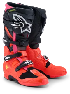 Alpinestars Tech 7 St&#248;vel Ny og forbedret i 2025 - Sort/R&#248;d/Rosa
