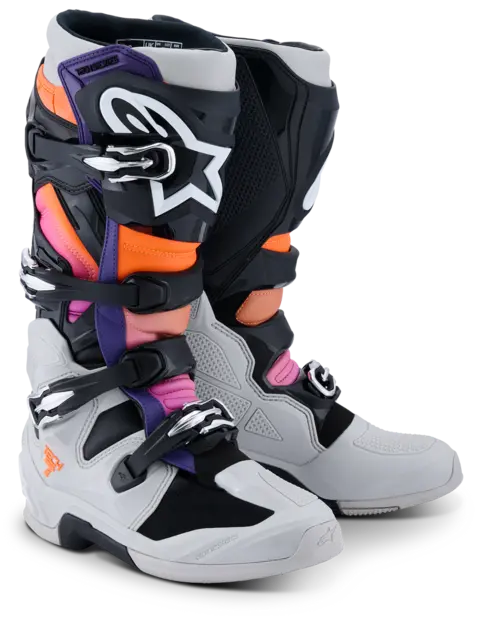 Alpinestars Tech 7 Støvel 40,5 (US 7) Ny og forbedret i 2025 - Grå/Sort/Fluo 