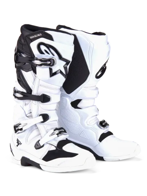 Alpinestars Tech 7 Støvel 44,5 (US 10) Ny og forbedret i 2025 - Hvit/Sort 
