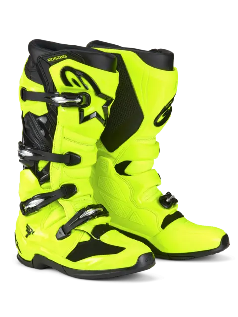 Alpinestars Tech 7 Støvel 42 (US 8 ) Ny og forbedret i 2025 - Gul Fluo/Sort 