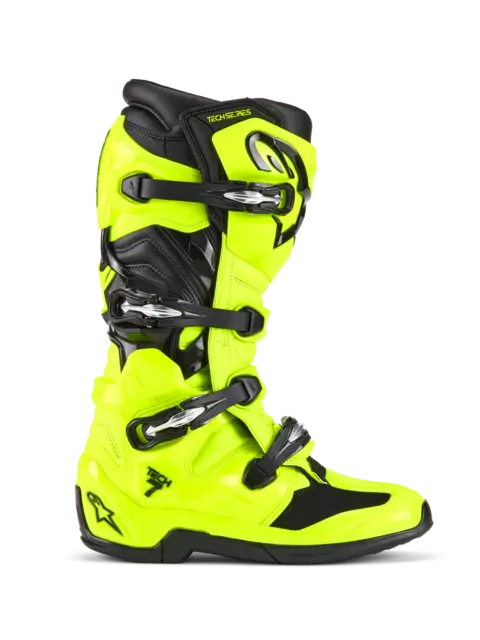 Alpinestars Tech 7 Støvel 42 (US 8 ) Ny og forbedret i 2025 - Gul Fluo/Sort 