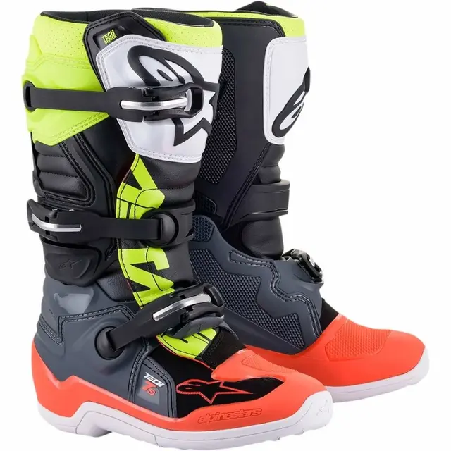 Alpinestars Tech 7S Støvler Barn 34 Grå/Rød/Gul 