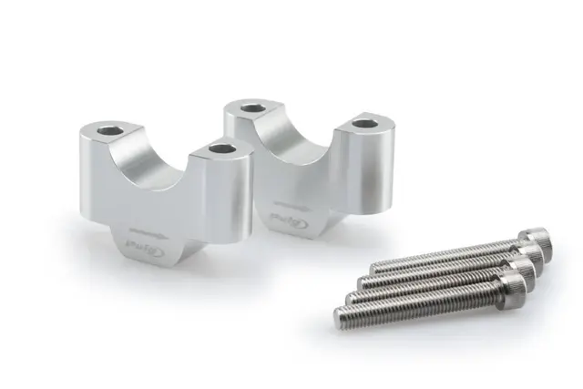Puig Handlebar Risers - 30mm Riser Sølv 