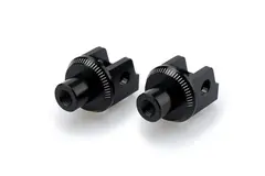 Puig Footpeg Adaptors Rider | Black Ano dised Aluminium | Suzuki DL 1050 V-Stro